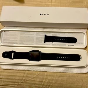 Apple Watch Series 1. Still works great, but I got a newer version. Charger too.